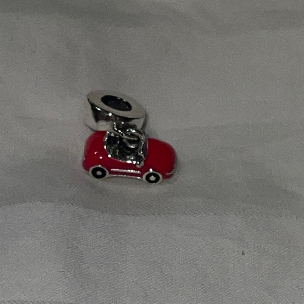 925 Sterling Silver Pink “Barbie” Car Charm Pendant - Picture 5 of 7